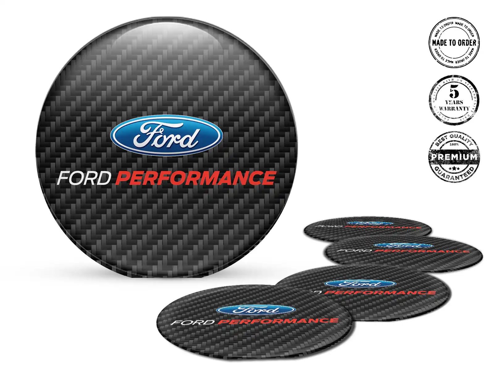 Ford Logo Autocollant Bombé Emblèmes Roues Élégants